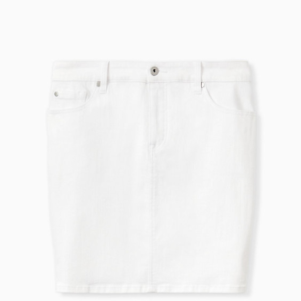 DENIM MINI SKIRT - WHITE SIZE 18